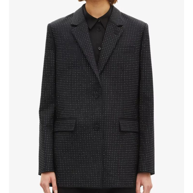 The Kooples , Rhinestone-Embellished Wool-Blend Blazer