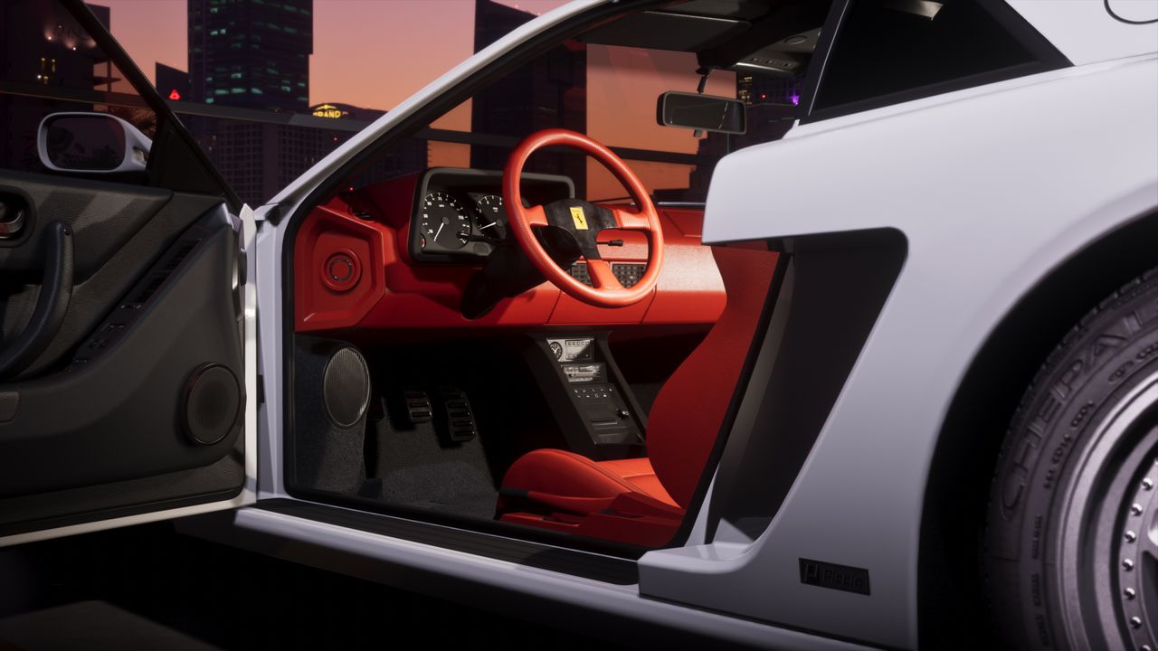 Fancy Vice City sports car interior.
