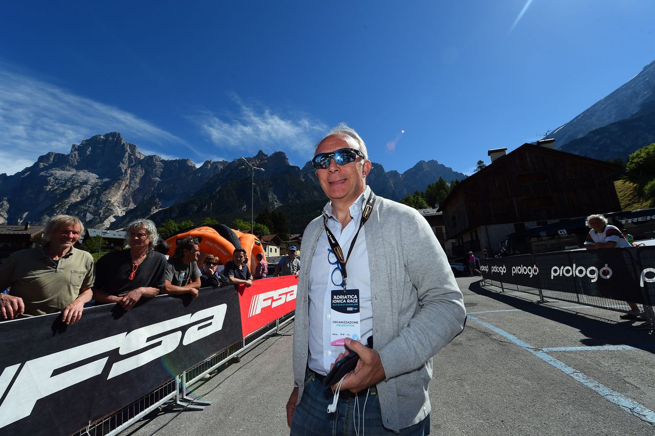 Former rider Moreno Argentin was present at the start
