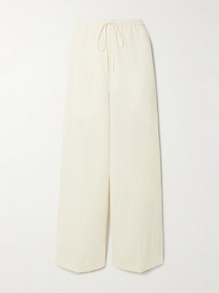 Tencel ™ Lyocell and Linen-Blend Wide-Leg Pants