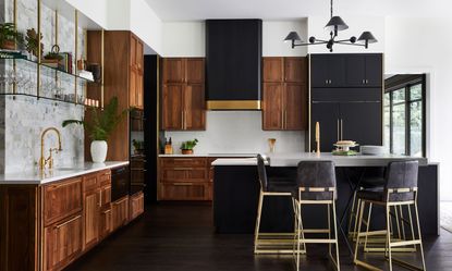 Modern dark deals wood kitchen cabinets