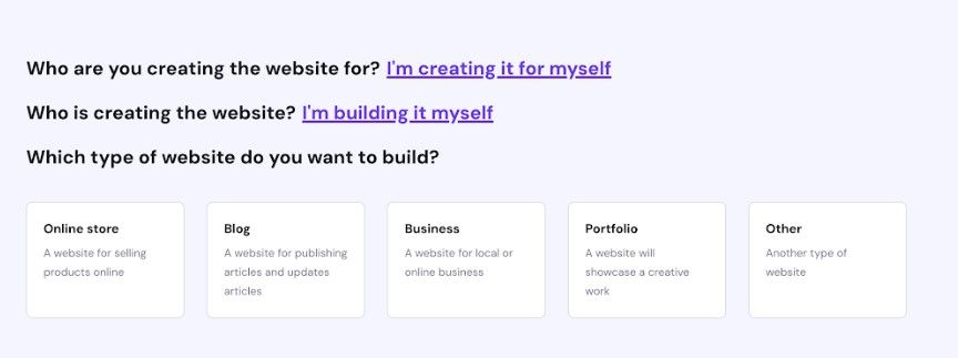 A visual representation of the setup procedure of Hostinger