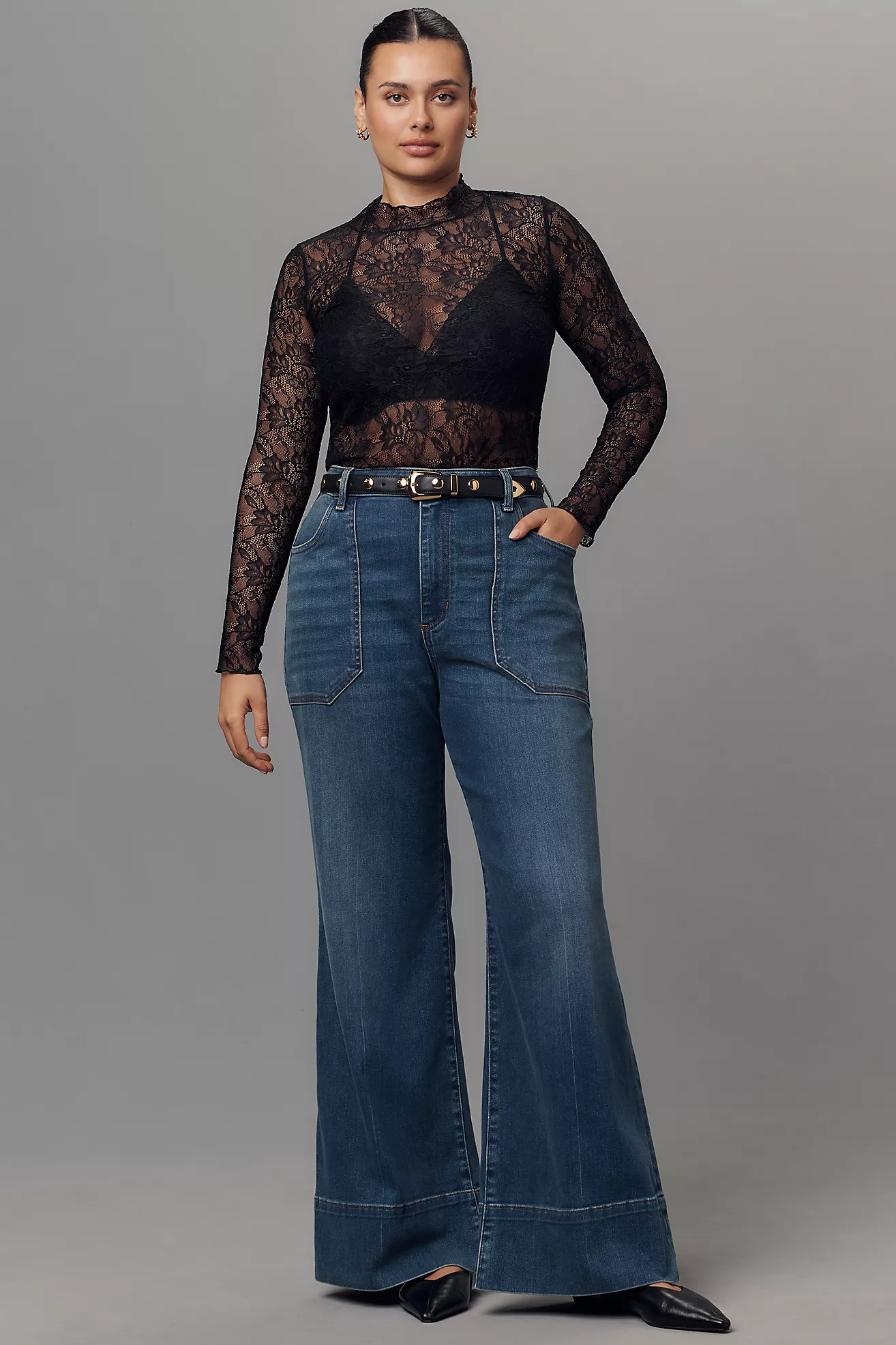The Rylan Relaxed High-Rise Flare Jeans by Pilcro