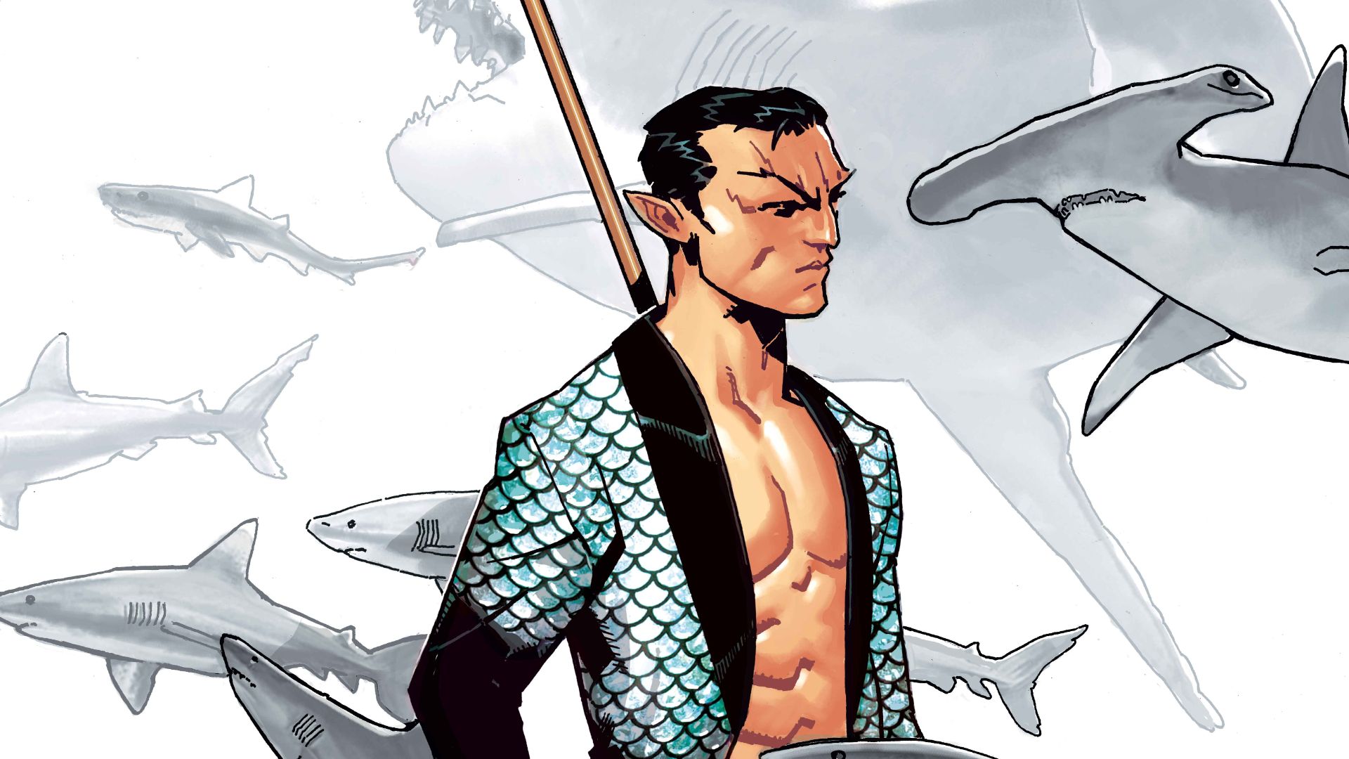 Shang-Chi and the Ten Rings #1 by Hellfire Gala variant cover by Chris Bachalo featuring Namor