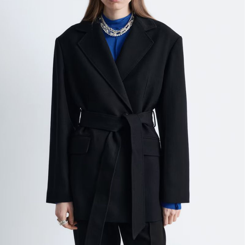 &amp;amp;Other Stories , Wool Tie-Belt Blazer