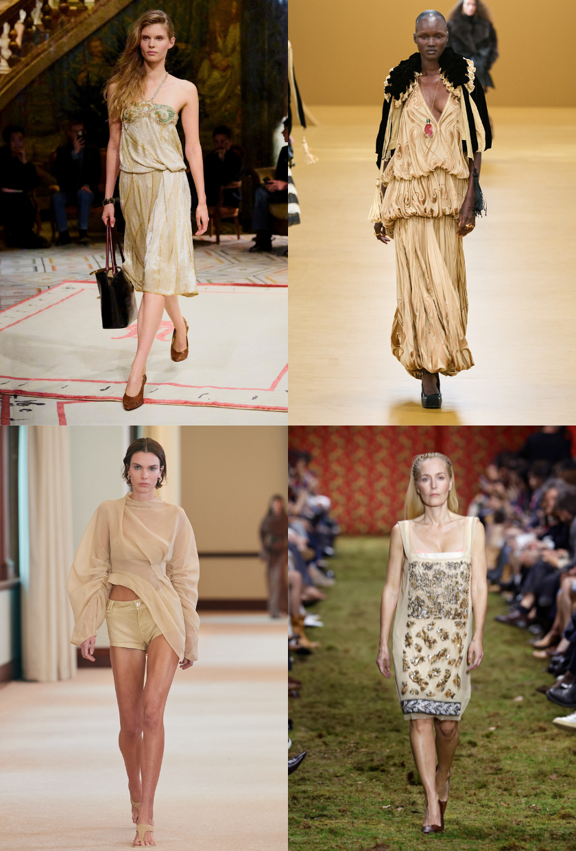 An image of the champagne colour trend, one of the biggest colour trends for summer 2026.