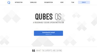 Website screenshot for Qubes OS