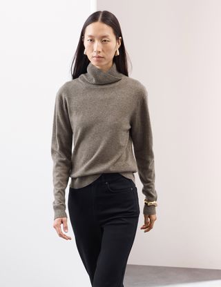 Pure Cashmere Roll Neck Jumper