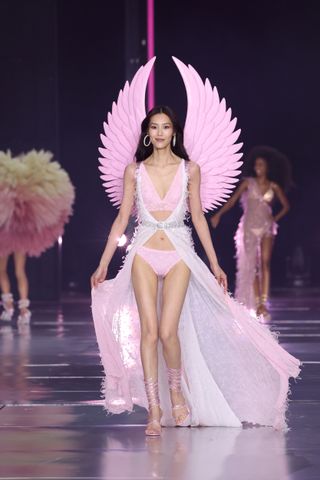 Liu Wen walks the runway for the Victoria's Secret Fashion Show 2024