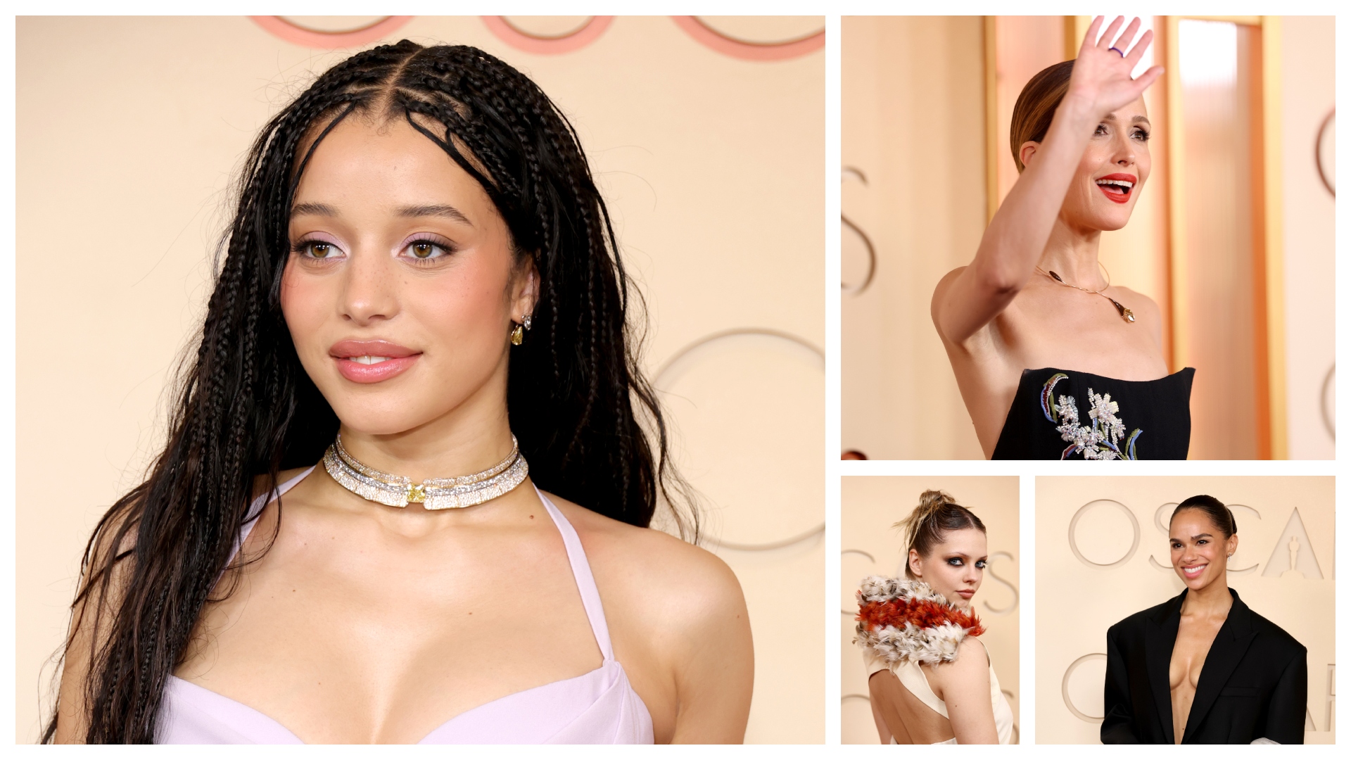 collage of best beauty at the 2026 oscars