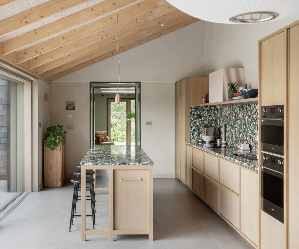 Kitchen with wooden beams