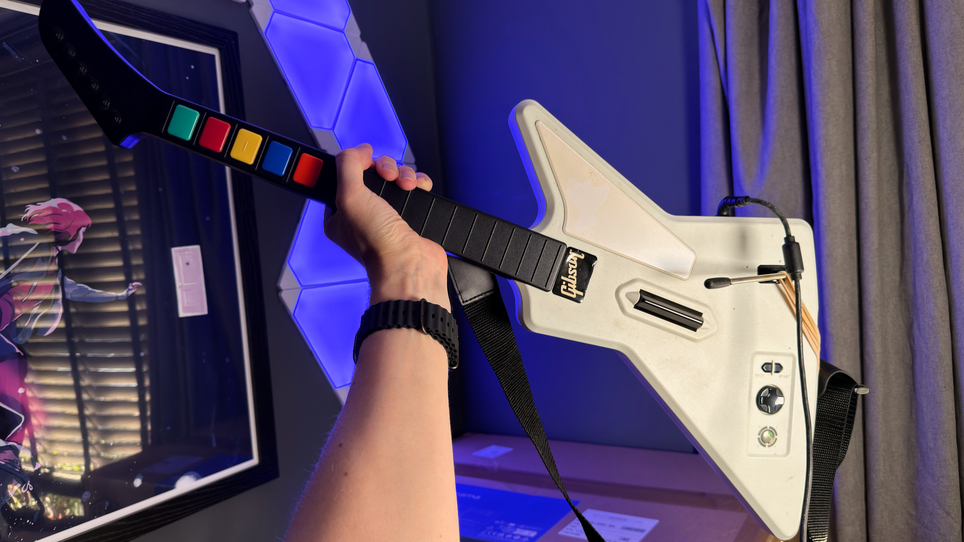 The X-Plorer controller that came bundled with Guitar Hero II on Xbox 360. 