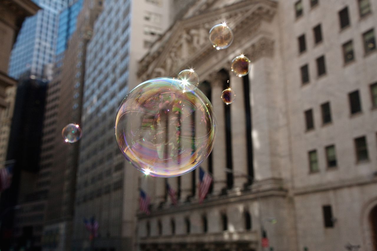 Bubbles in front of the New York Stock Exchange 