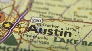 Austin texas on a map