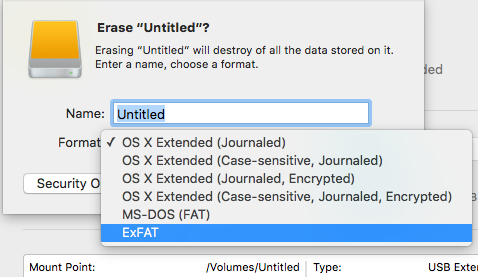 reset format of external drive for mac