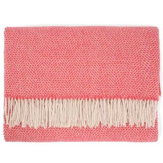 Pink and red cashmere throw