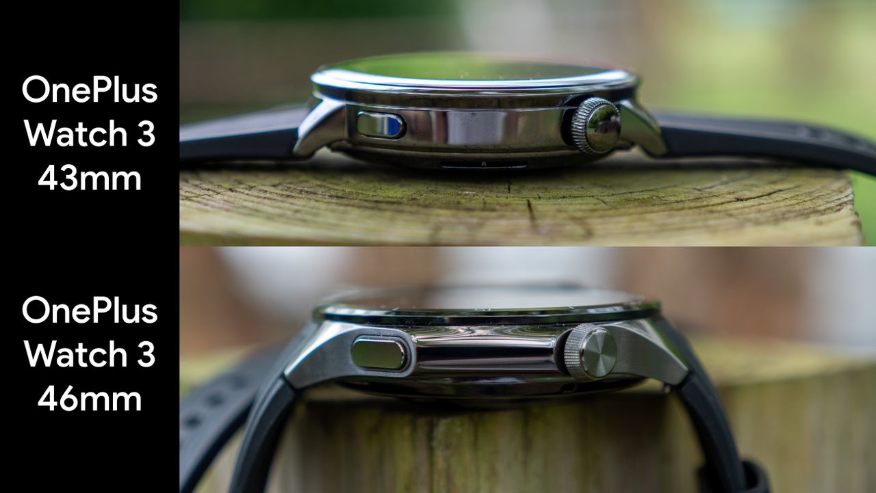 Comparing the sizes and shapes of the OnePlus Watch 3 and OnePlus Watch 3 43mm