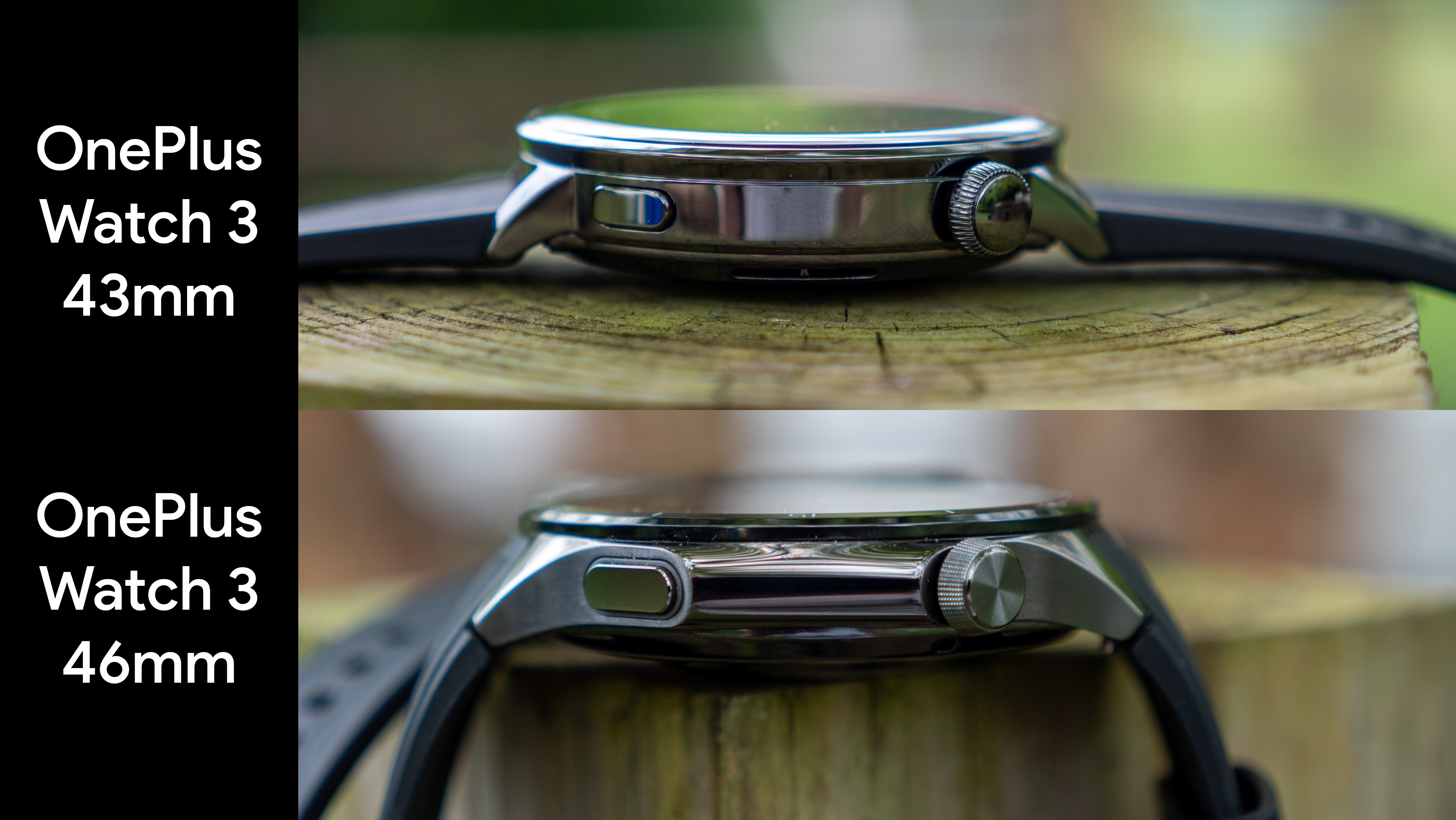 Comparing the sizes and shapes of the OnePlus Watch 3 and OnePlus Watch 3 43mm
