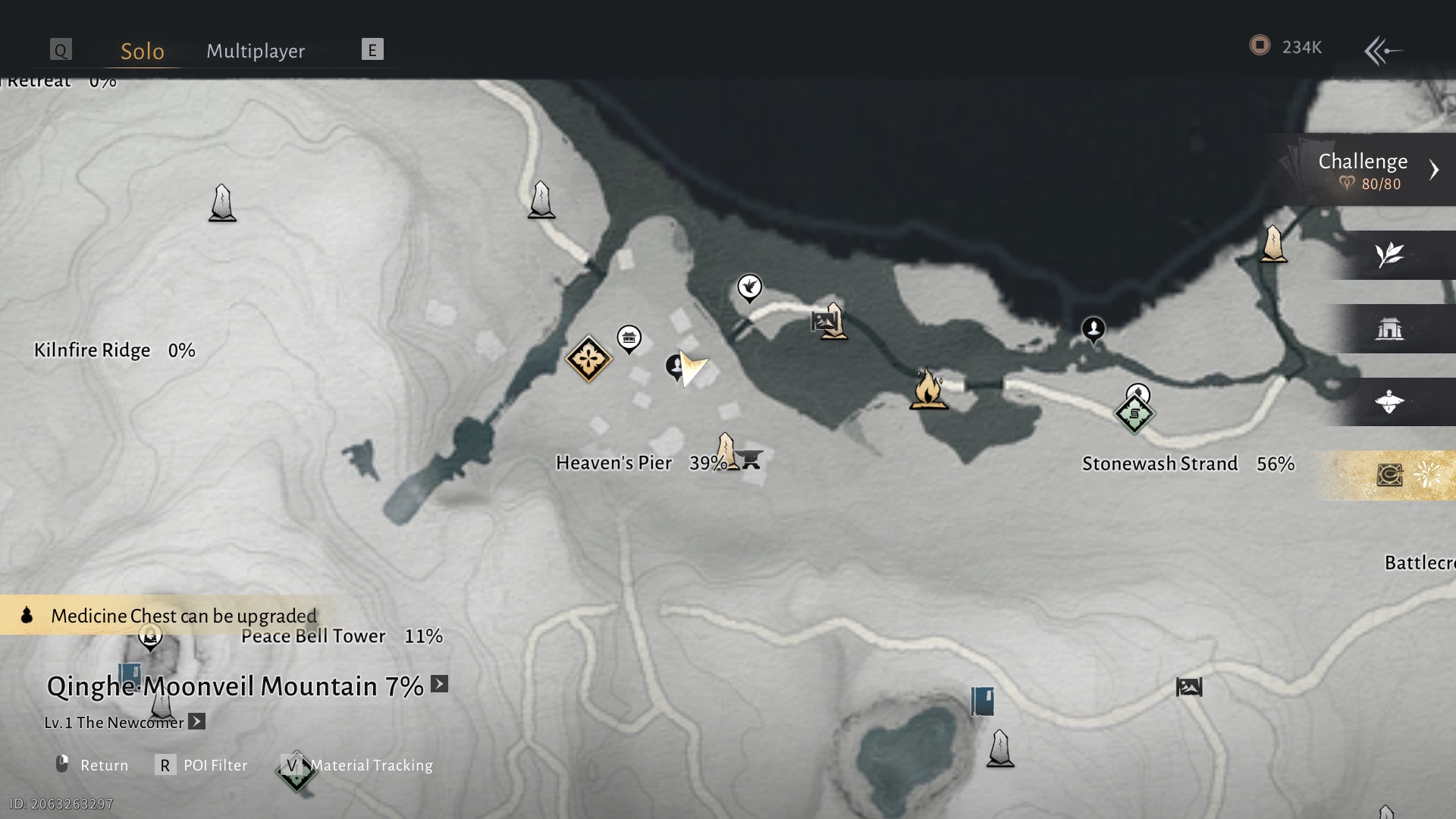 Where Winds Meet map showing the location of the Silver Tongue quest