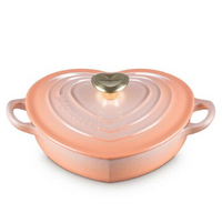 Le Creuset Shallow Heart Cocotte with Light Gold Heart Knob