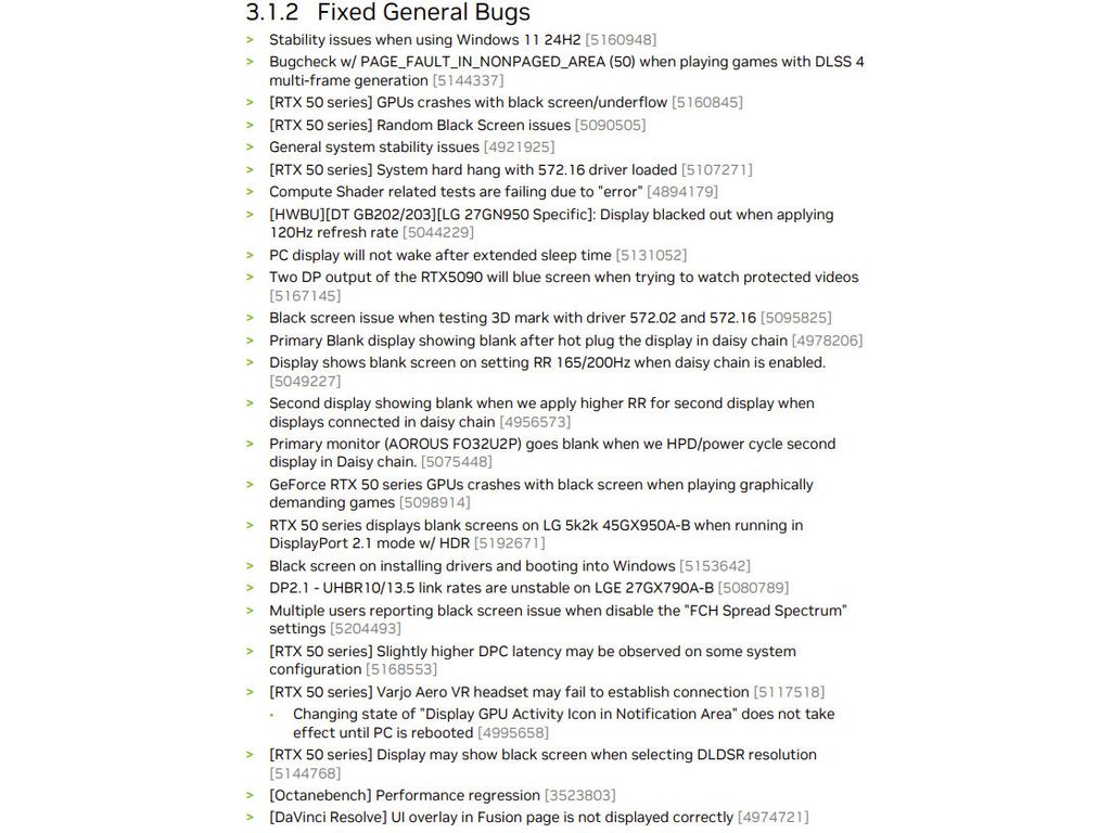 NVIDIA Game Ready driver 576.02 notes
