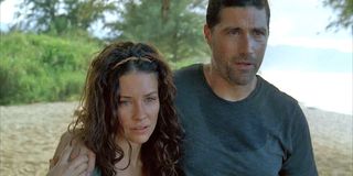 Evangeline Lilly and Matthew Fox as Jack and Kate in Lost