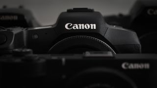 Close-up of Canon cameras
