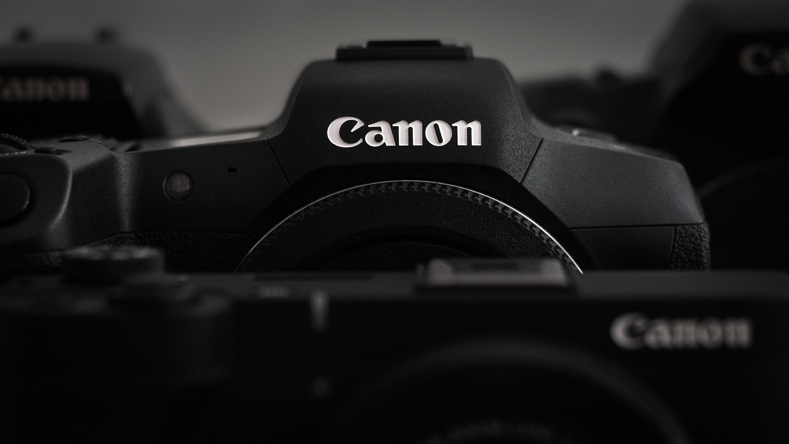 Close-up of Canon cameras