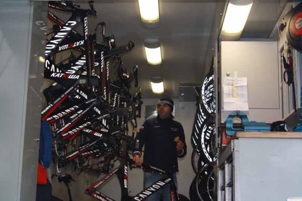 The Katusha team bike bus