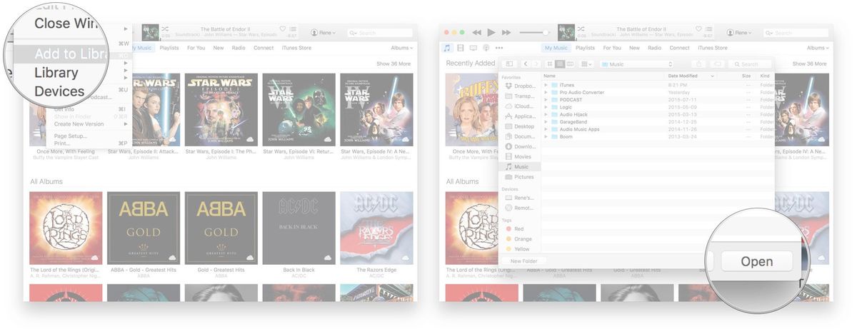 add music through itunes