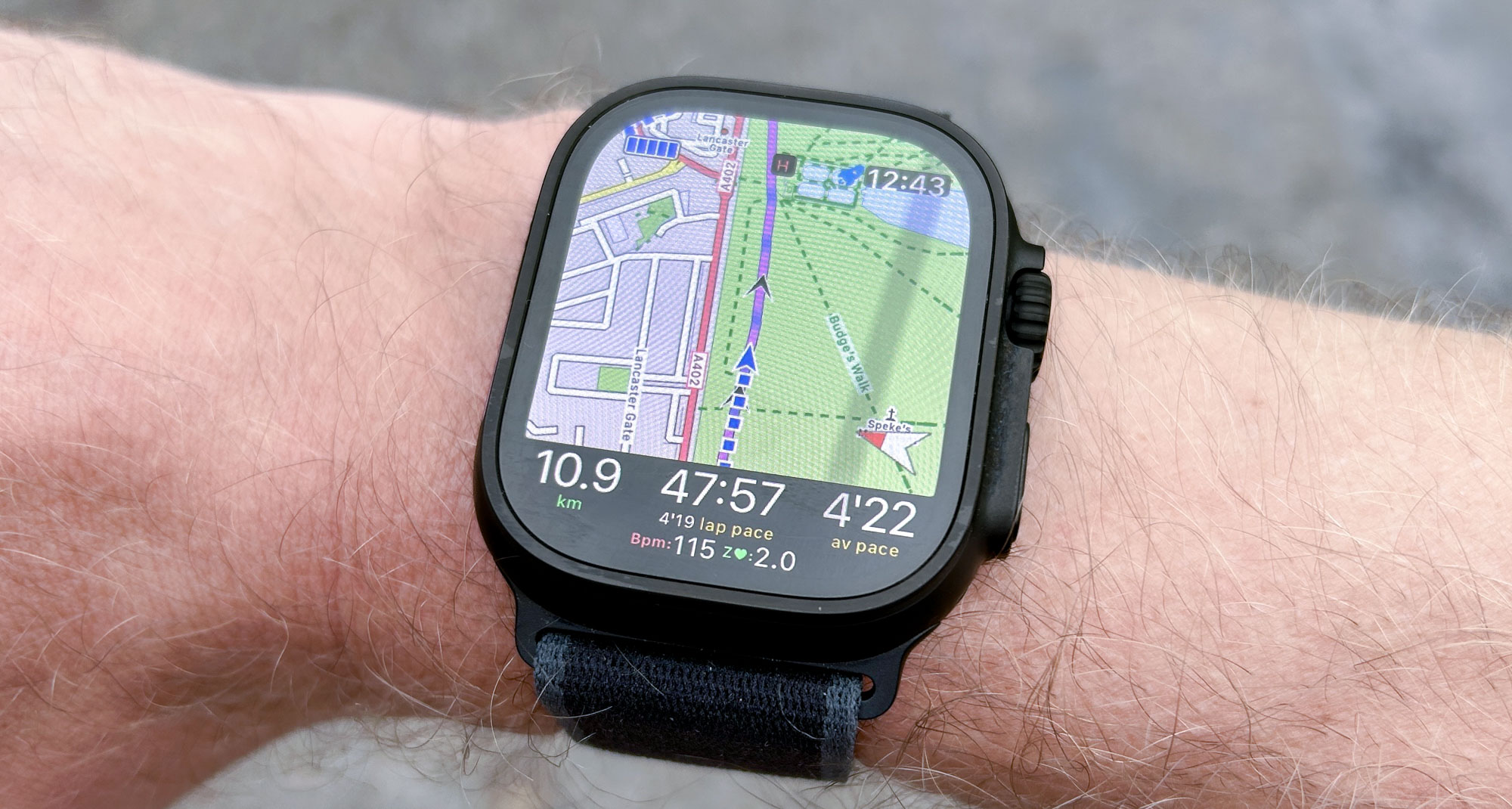 WorkOutDoors app on Apple Watch Ultra 2