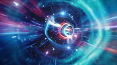 An artist's impression of the inside of a wormhole.