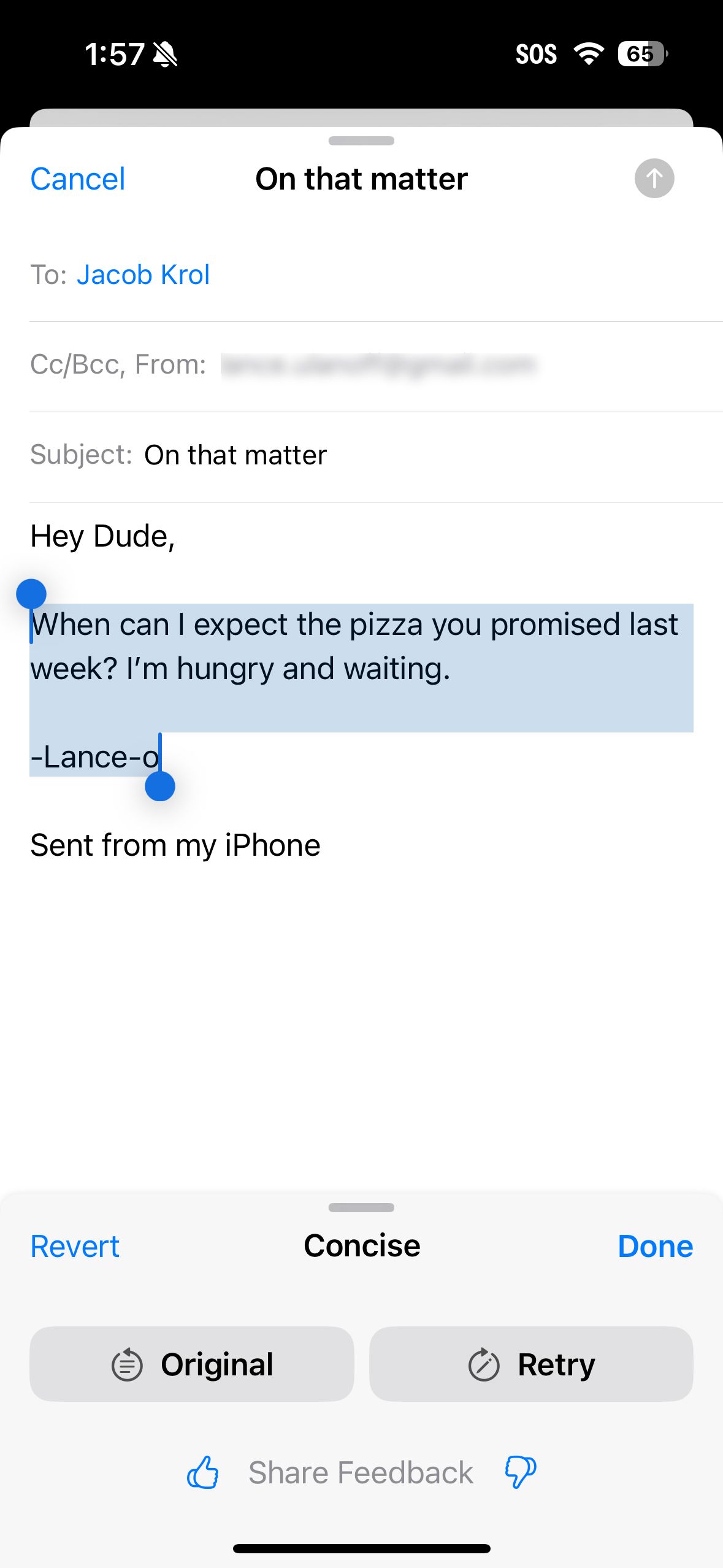 iOS 18 1 mail