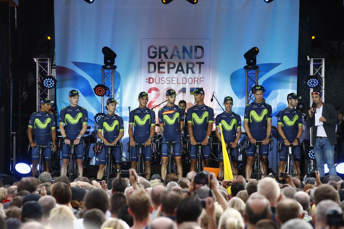 Movistar at the Tour de France teams presentation
