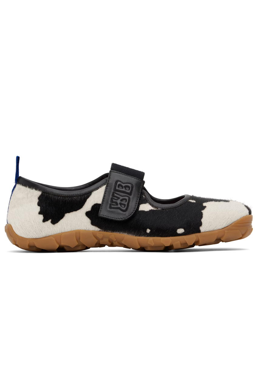 Black &amp;amp; Off-White Mary Jane Flat Sneakers