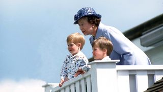 Queen Elizabeth With Prince William & Prince Henry At Polo
