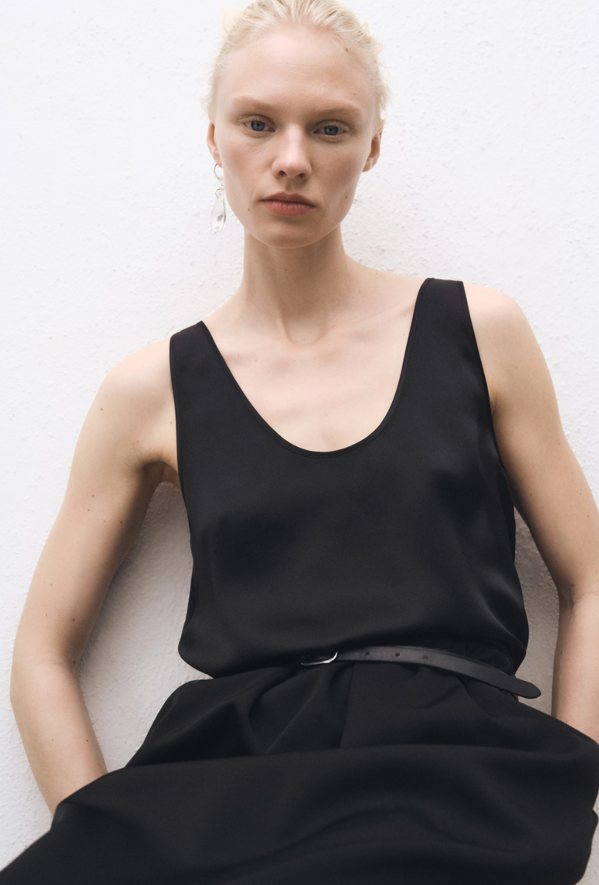 An image of a silk top from Mango