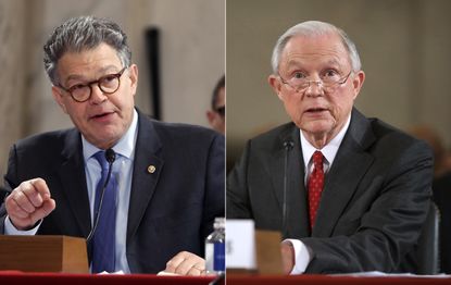 Sens. Al Franken and Jeff Sessions.