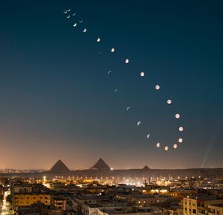 “The Lunar Analemma” Captured by Wael Omar on Canon EOS 200D with 18-55mm lens