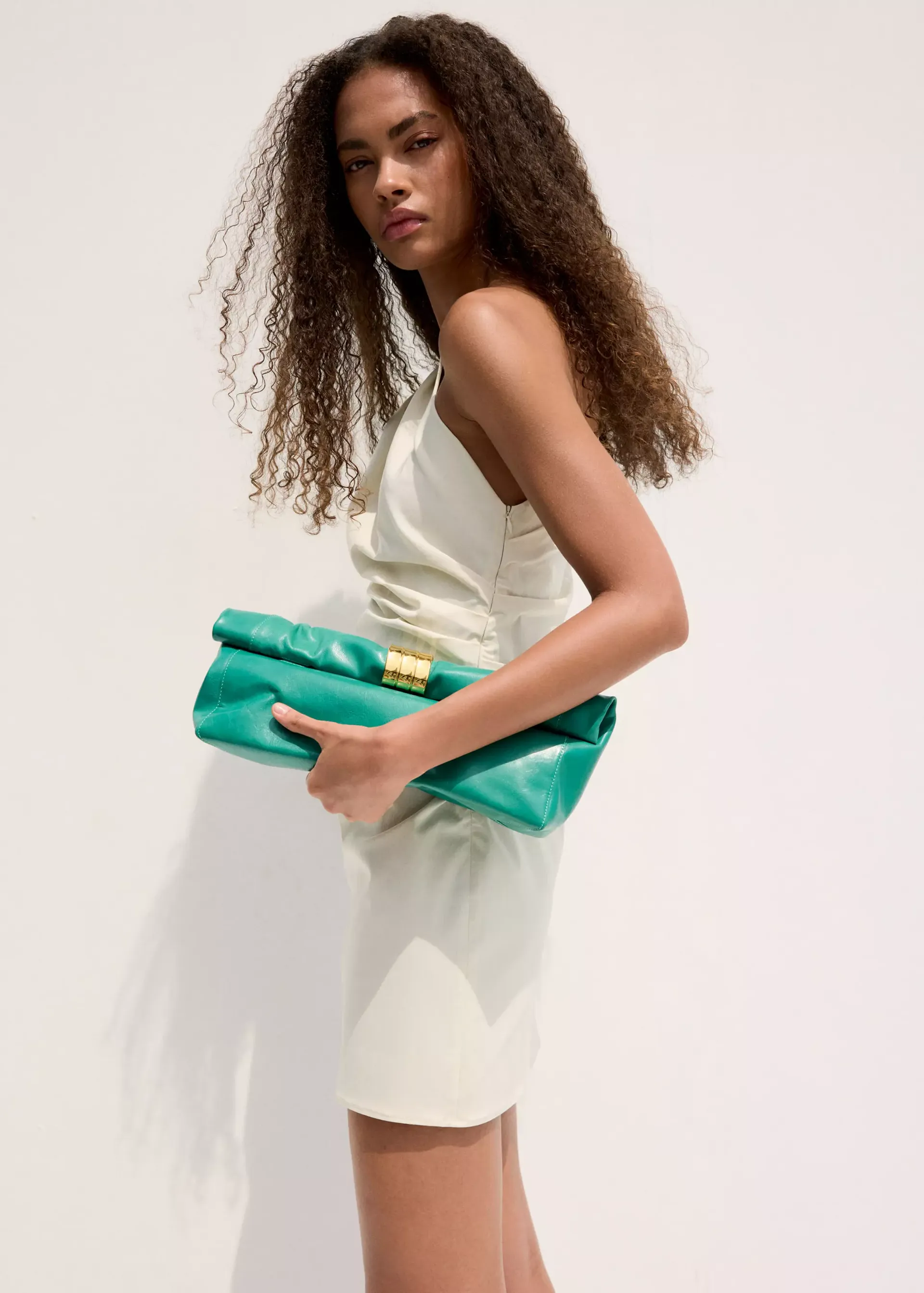 Asymmetric Neckline Dress With Draped Detail - Women | Mango United Kingdom