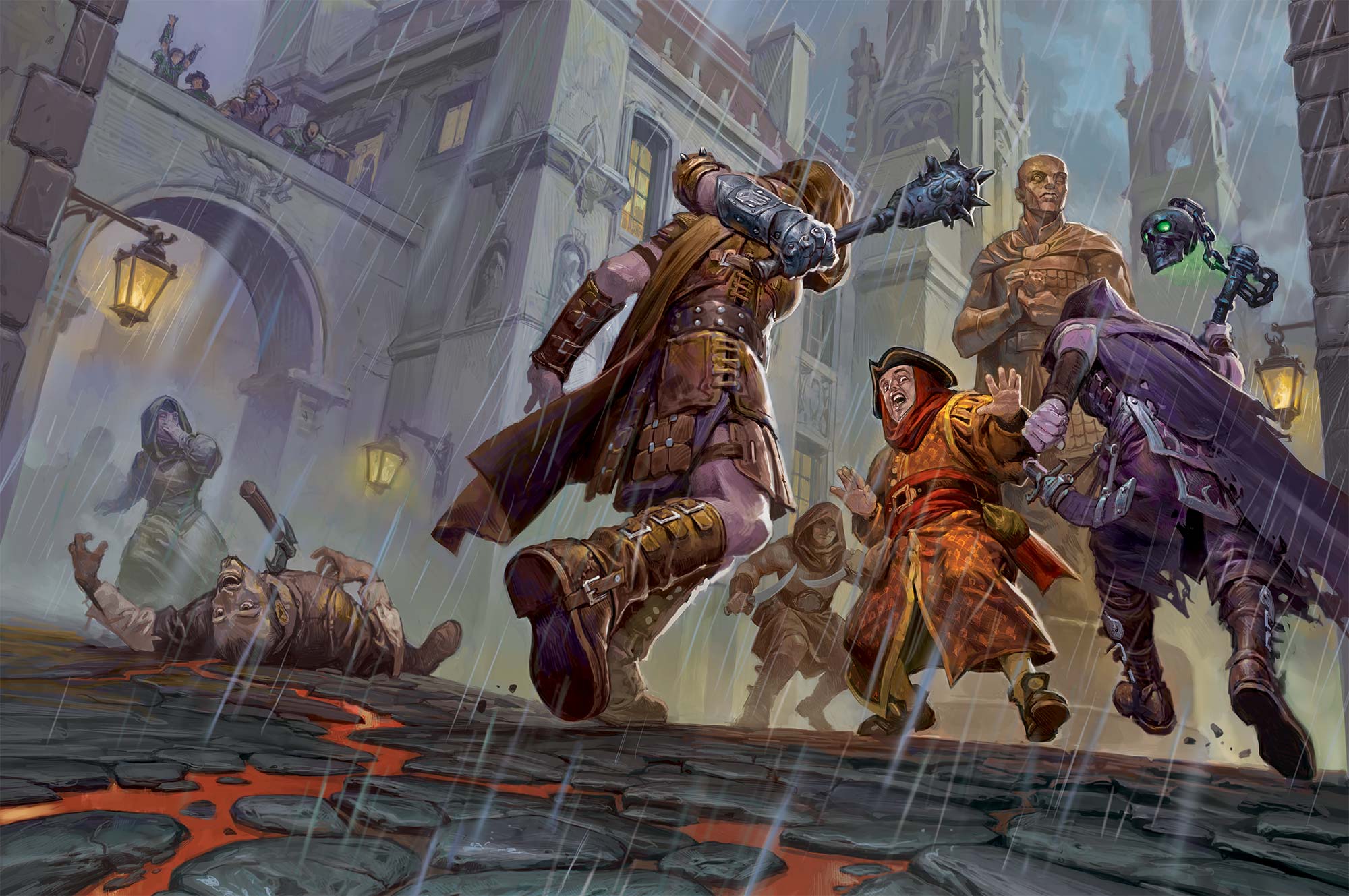 Cultists attacking civilians in Baldur's Gate.