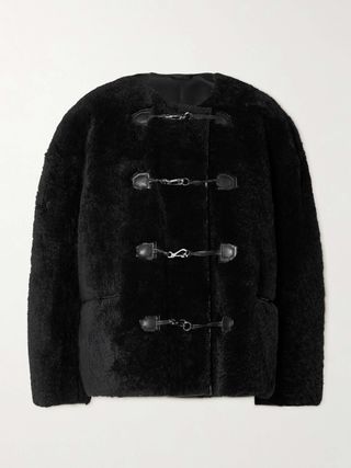 Leather-Trimmed Shearling Jacket