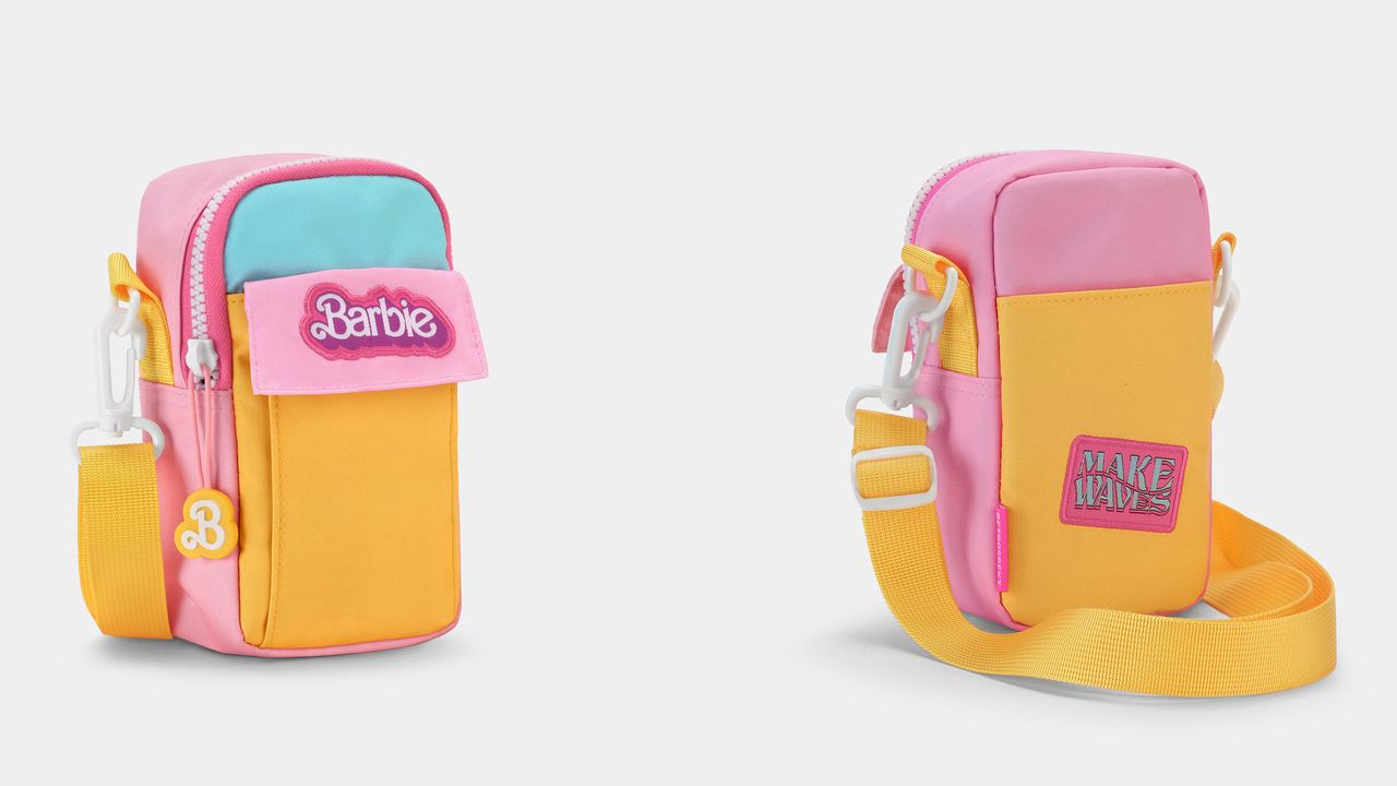 Bag for the Malibu Barbie FC-11 35mm Film Camera on a studio white background
