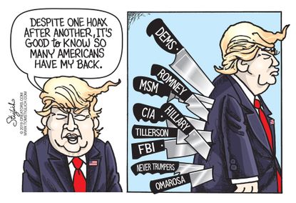 Political Cartoon U.S. Trump Backstabbing Impeachment