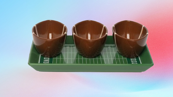 Aldi Crofton Ceramic Football Bowls with Serving Tray
