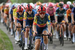 DORDRECHT NETHERLANDS AUGUST 13 Elizabeth Deignan of The United Kingdom and Team Lidl Trek competes during the 3rd Tour de France Femmes 2024 Stage 2 a 679km stage from Dordrecht to Rotterdam UCIWWT on August 13 2024 in Dordrecht Netherlands Photo by Dario BelingheriGetty Images