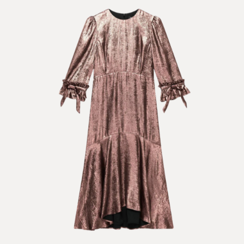 Pink Metallic Midi Dress