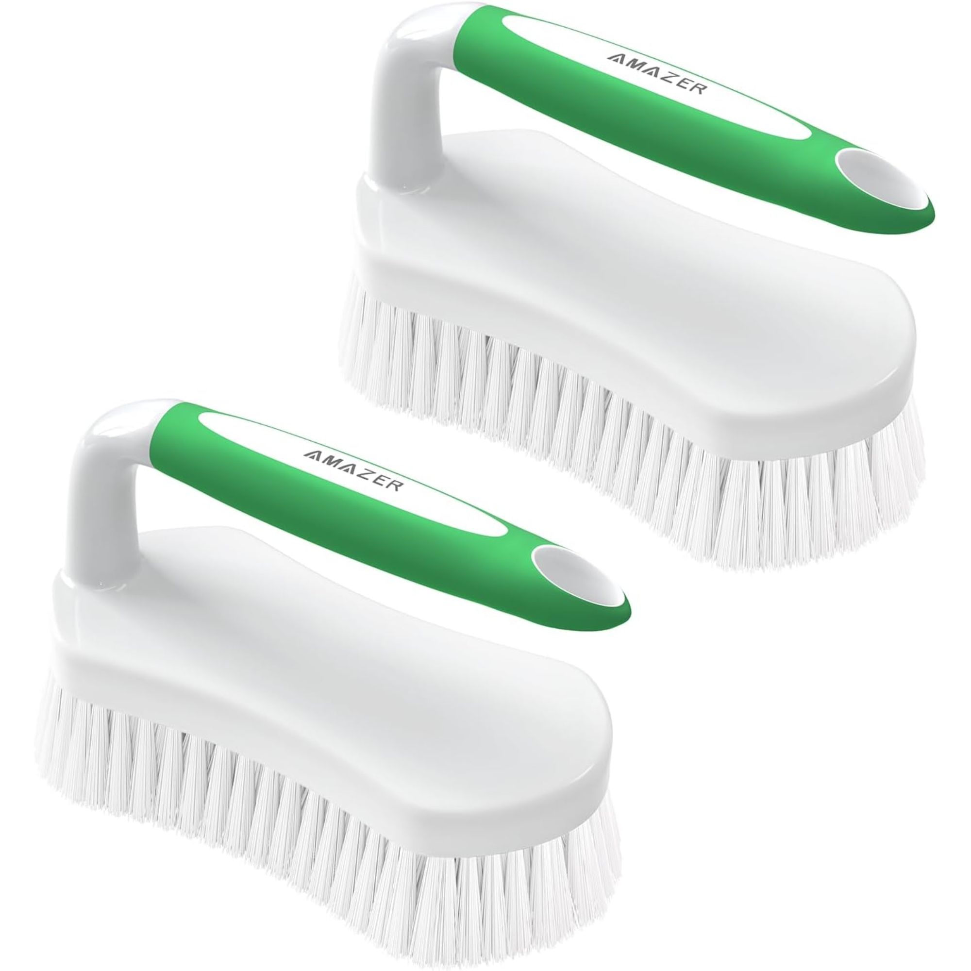 White and green scrub brushes