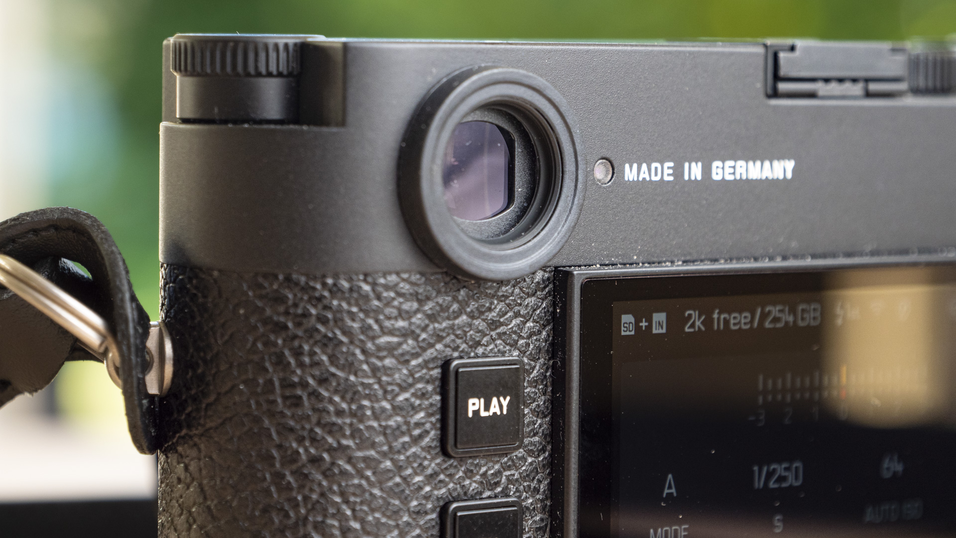 Close up of Leica M11-P viewfinder