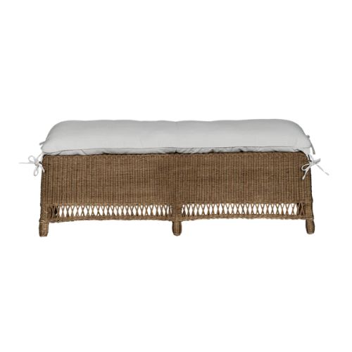 Olive Ateliers, Boxwood Rattan Bench - Shell